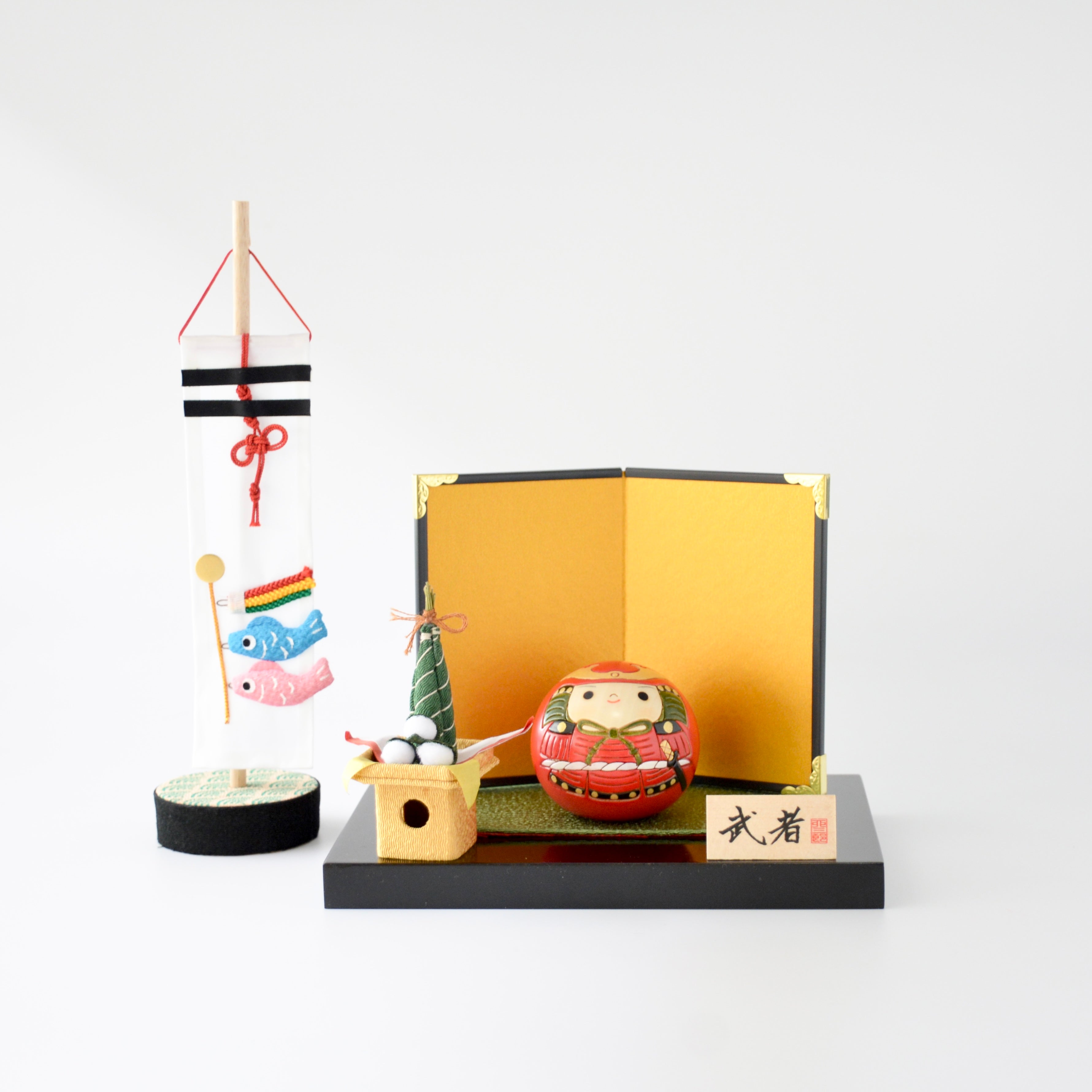 五月人形こけし 武者 ちまき・鯉のぼりセット｜卯三郎こけし公式