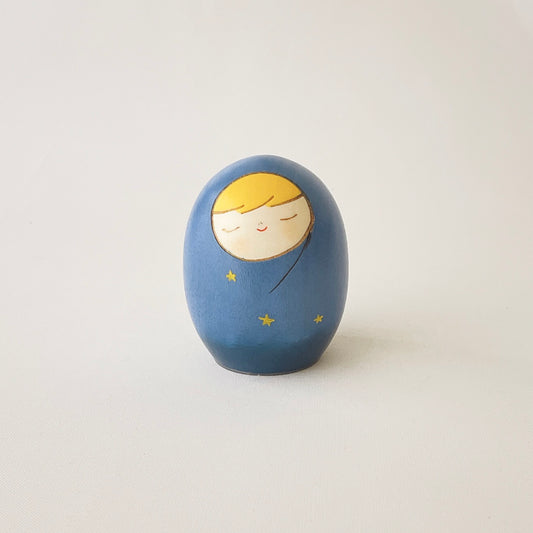 へその緒入こけし 星ブルー